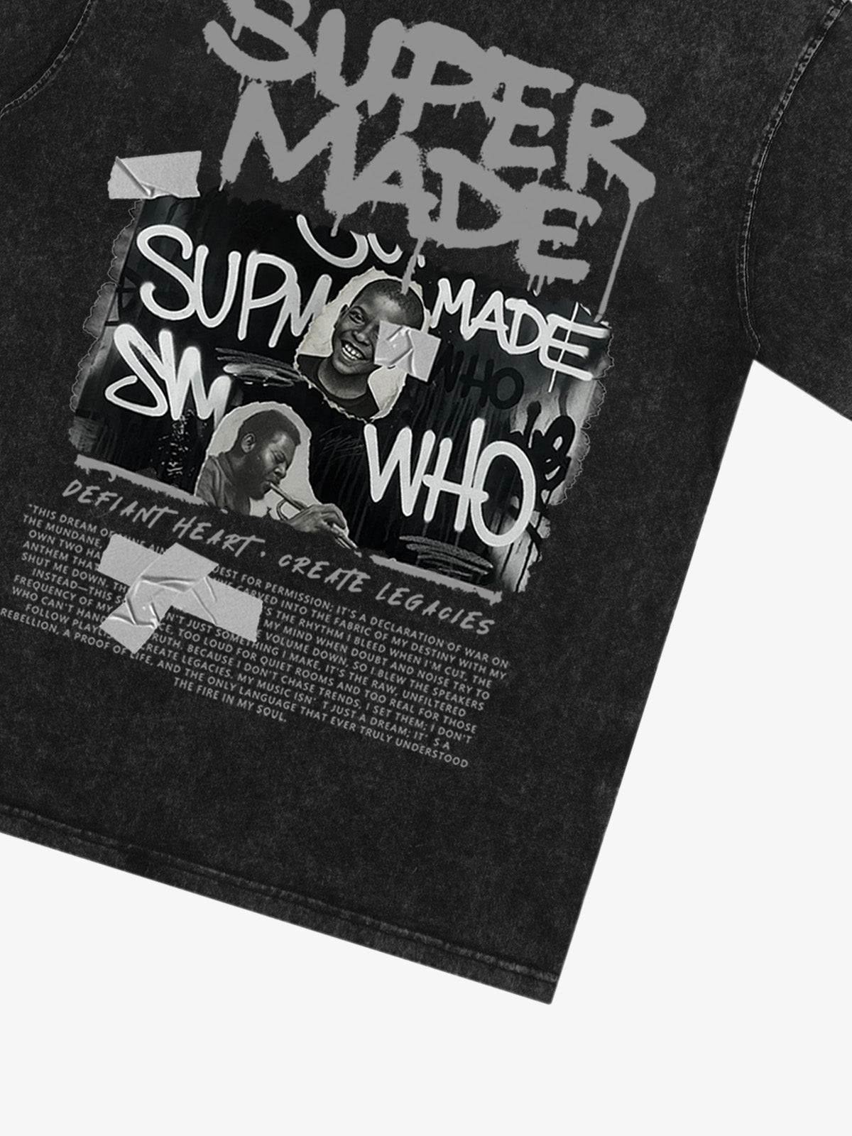 Streetwear Graffiti Character Collage Graphic T-Shirt