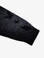 Street Dark Phantom Butterfly Stand-Collar Knit Cardigan Sweater