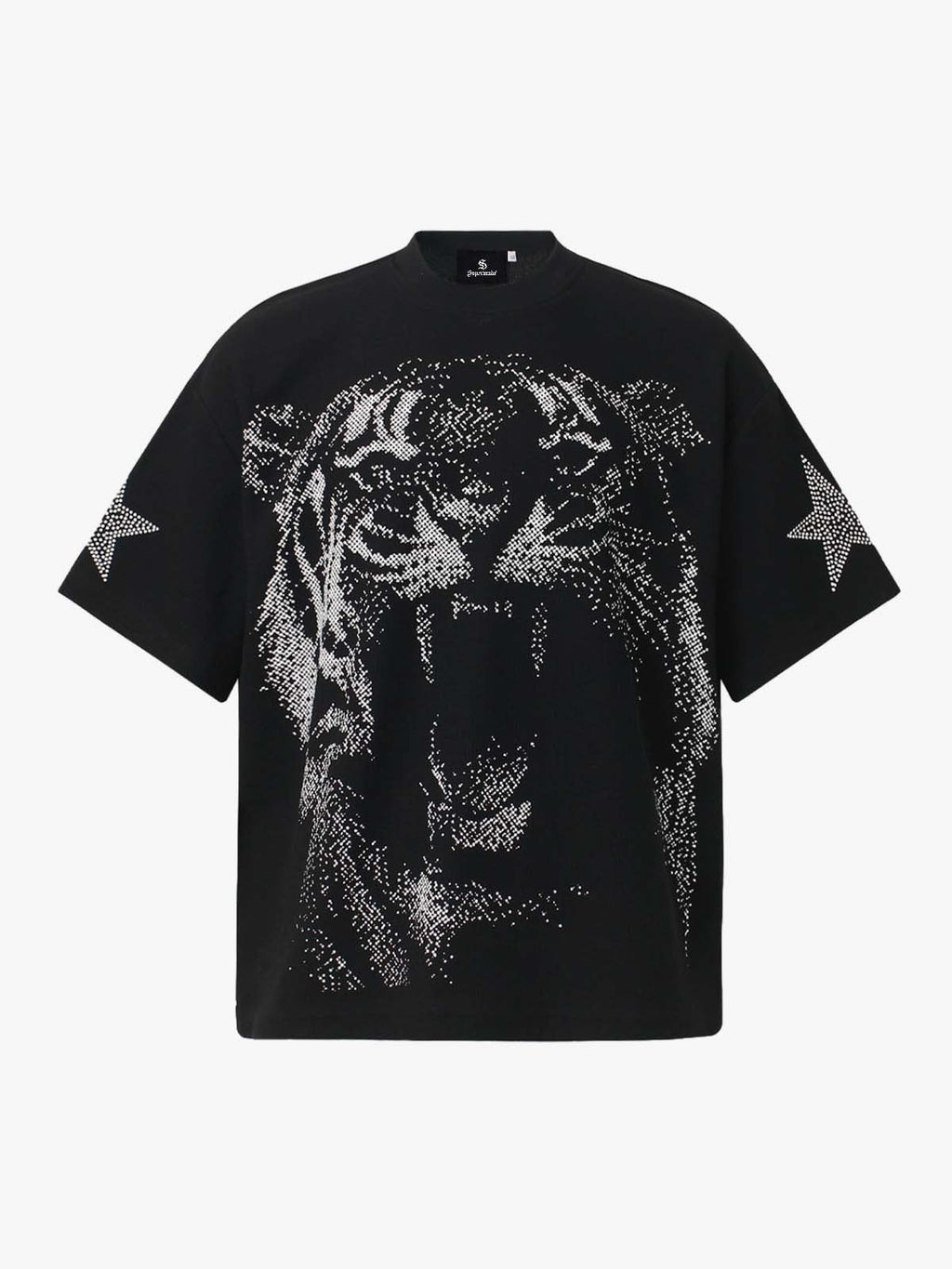 Tiger Graphic Star Sleeve T-Shirt