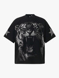 Tiger Graphic Star Sleeve T-Shirt