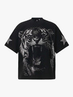 Tiger Graphic Star Sleeve T-Shirt
