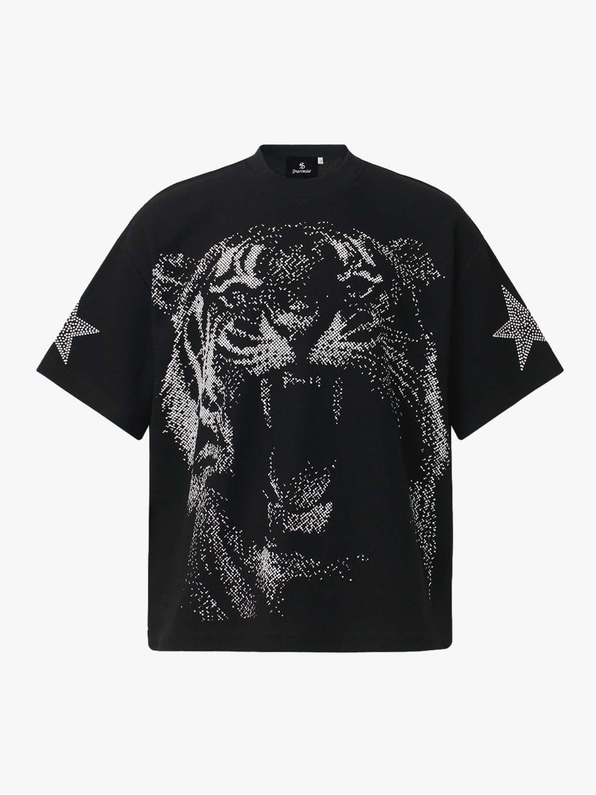 Tiger Graphic Star Sleeve T-Shirt