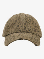 Vintage Leopard Print Distressed Baseball Cap