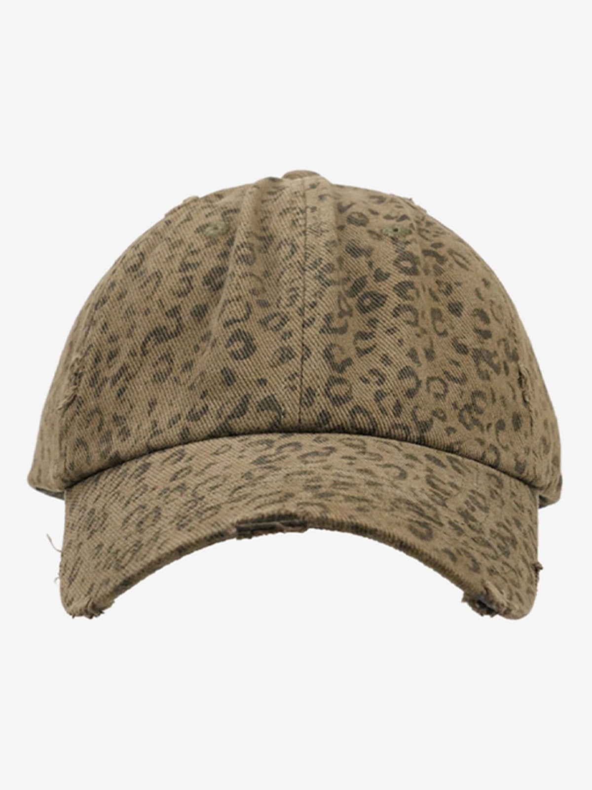 Vintage Leopard Print Distressed Baseball Cap