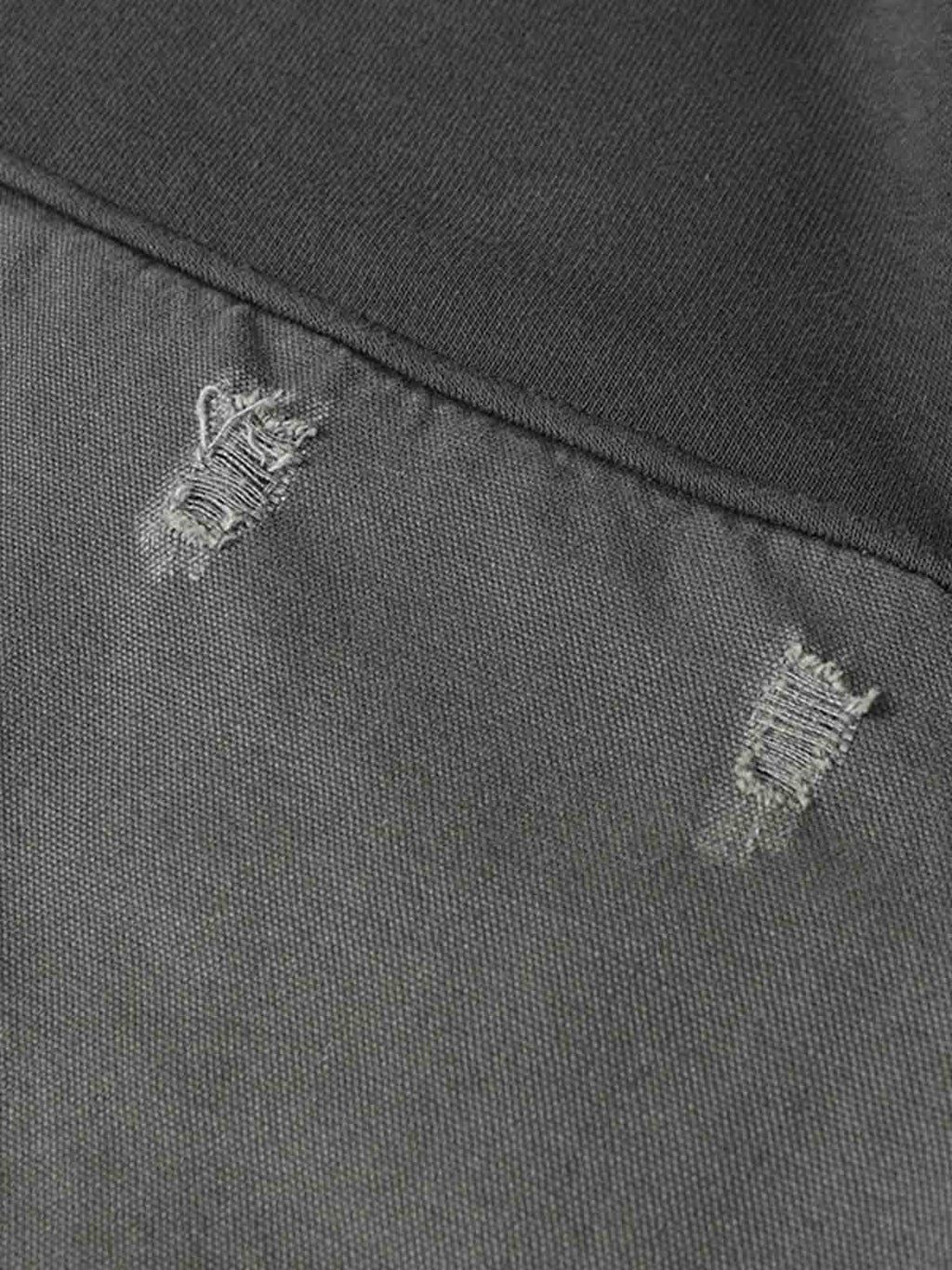 Distressed Patchwork Raw-Edge Layered-Hem Fleece Hoodie