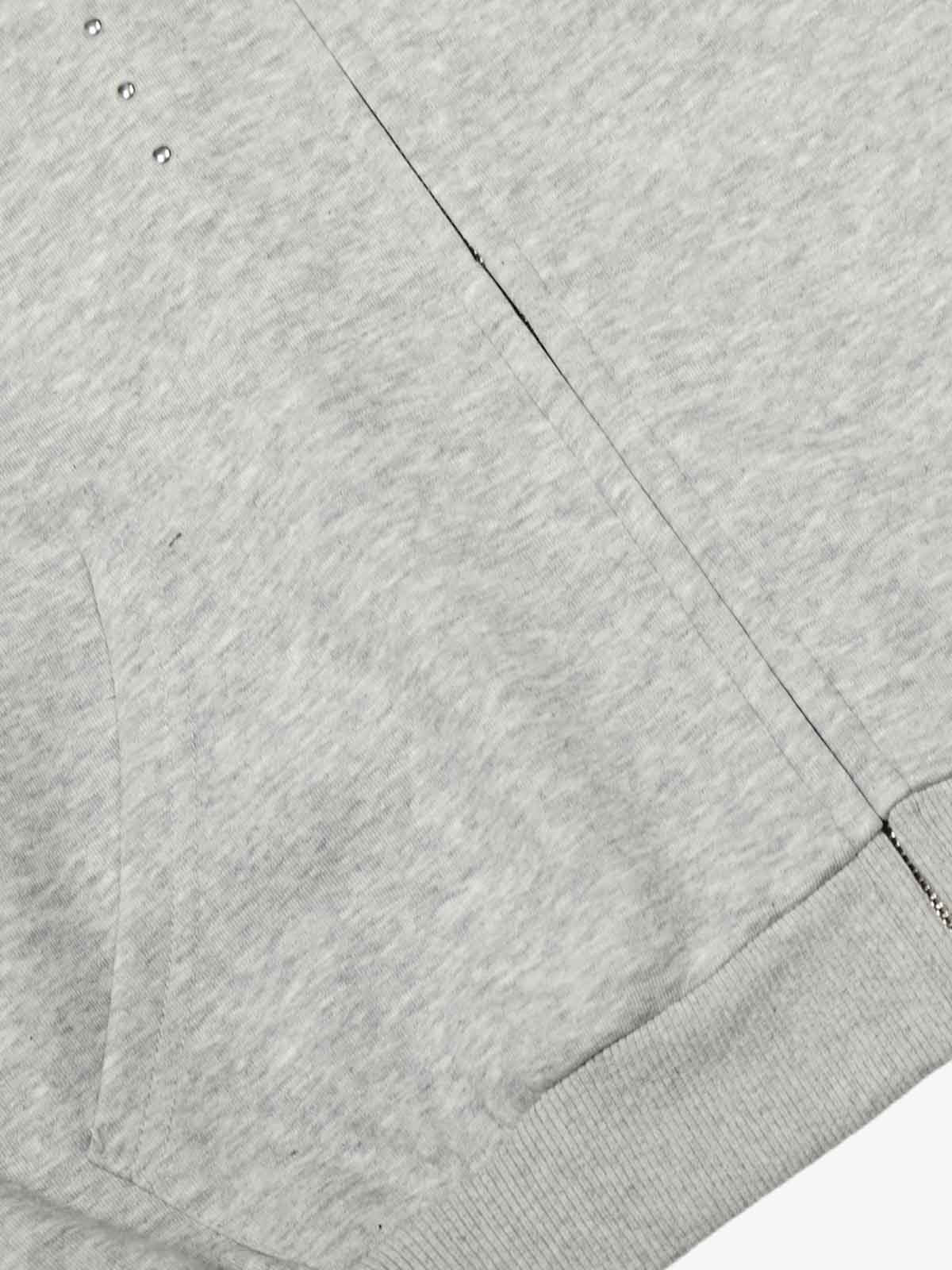 Cropped Metal Stud Zip Up Hoodie