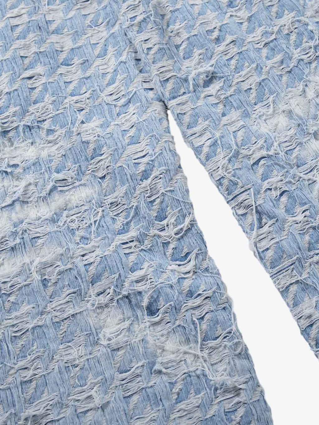 Distressed Frayed Textured Denim Jeans