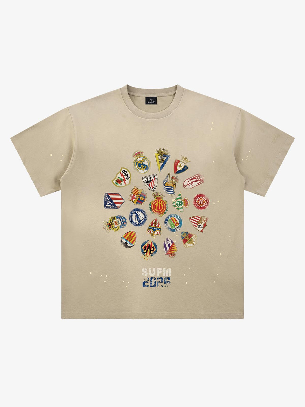 Distressed Ink Splatter Team Logo Graphic T-Shirt