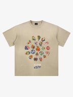 Distressed Ink Splatter Team Logo Graphic T-Shirt