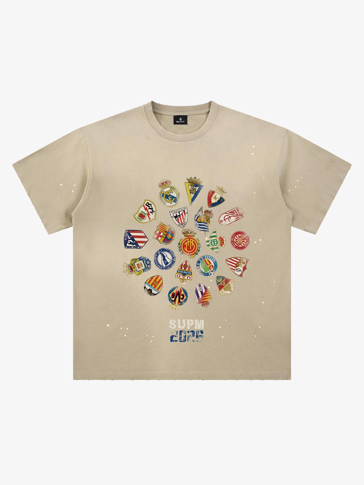 Distressed Ink Splatter Team Logo Graphic T-Shirt