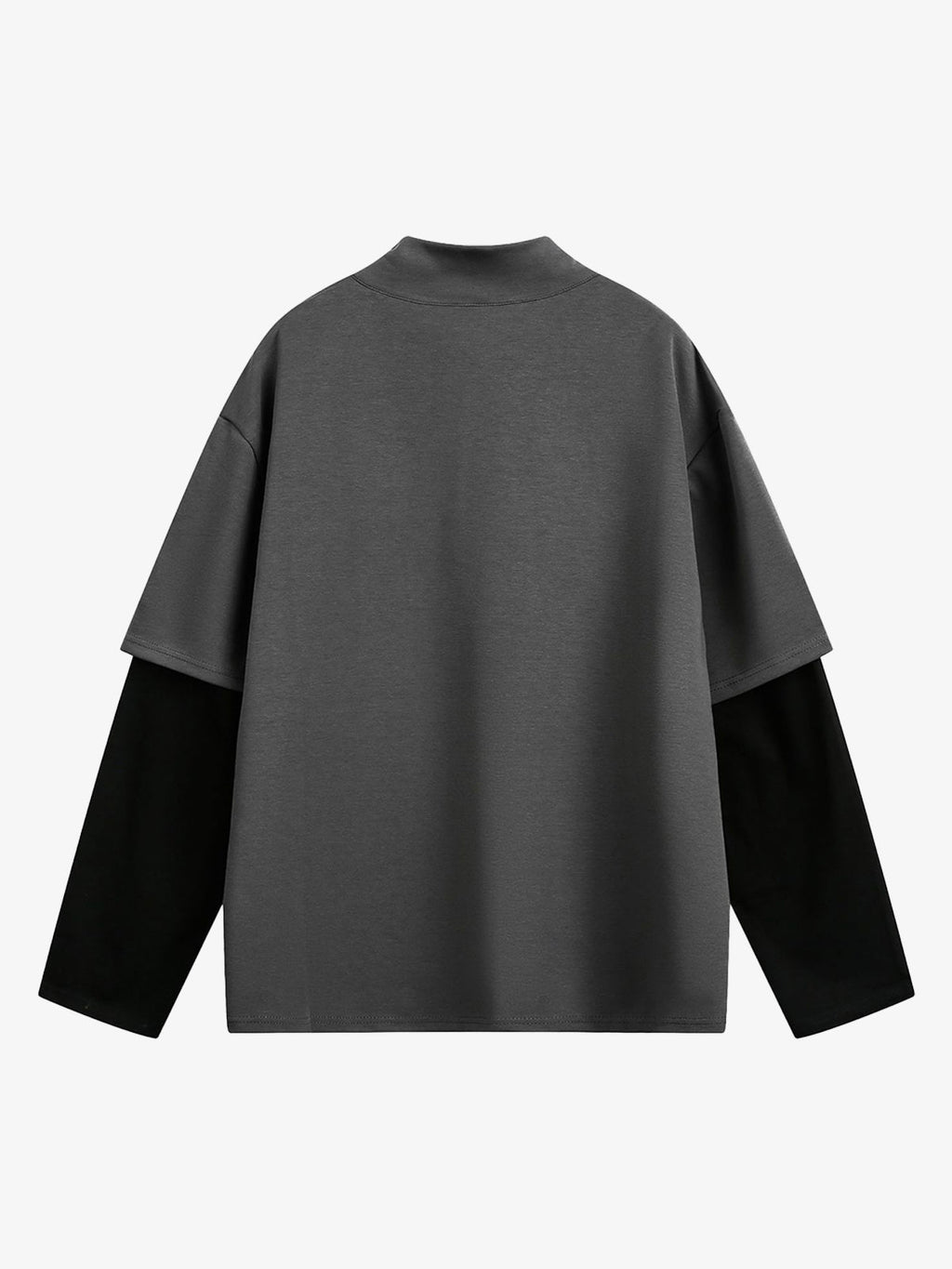 Mock Neck Layered Long Sleeve T Shirt