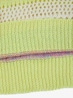 Pastel Striped Crochet Knit Short Sleeve Polo Shirt