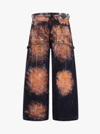 Graffiti Painted Cargo Denim Jeans