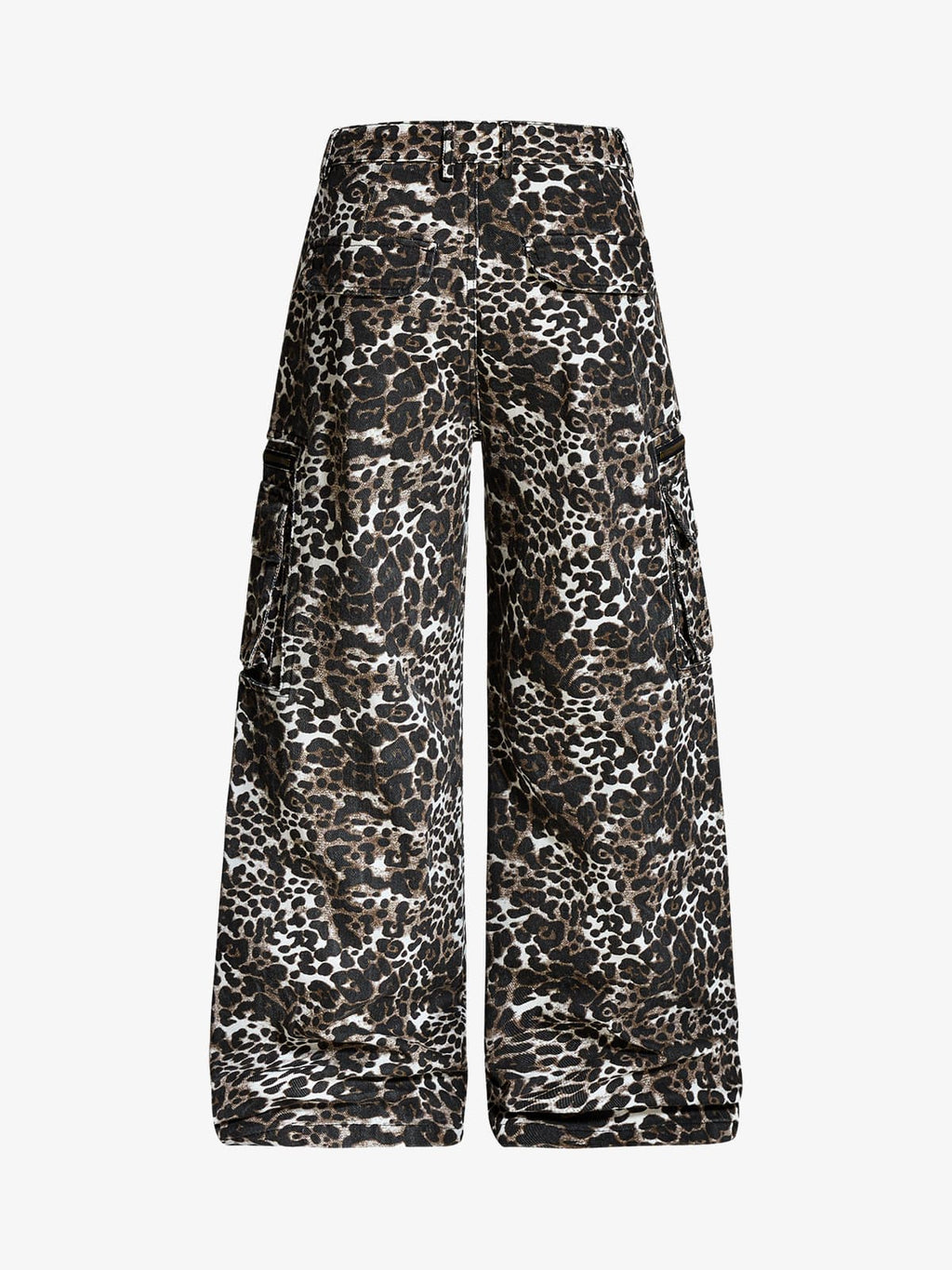 Leopard Print Cargo Wide Leg Pants
