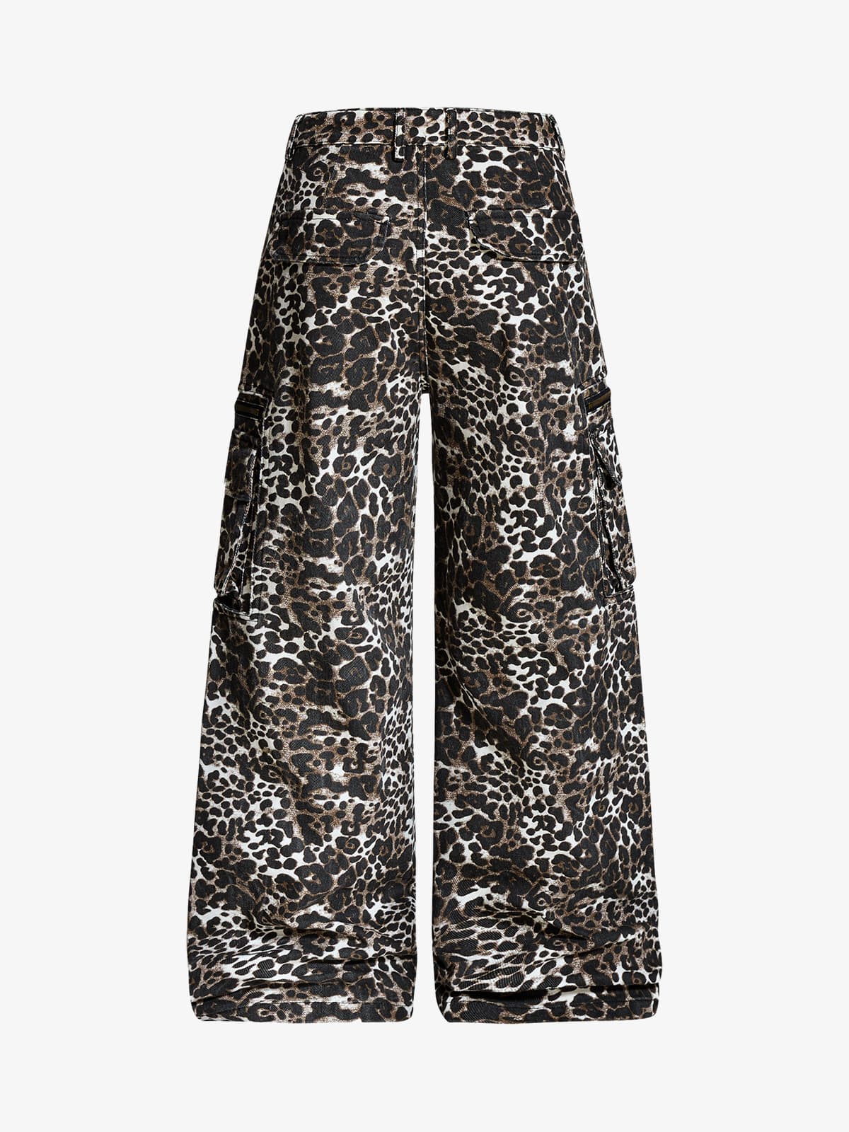 Leopard Print Cargo Wide Leg Pants
