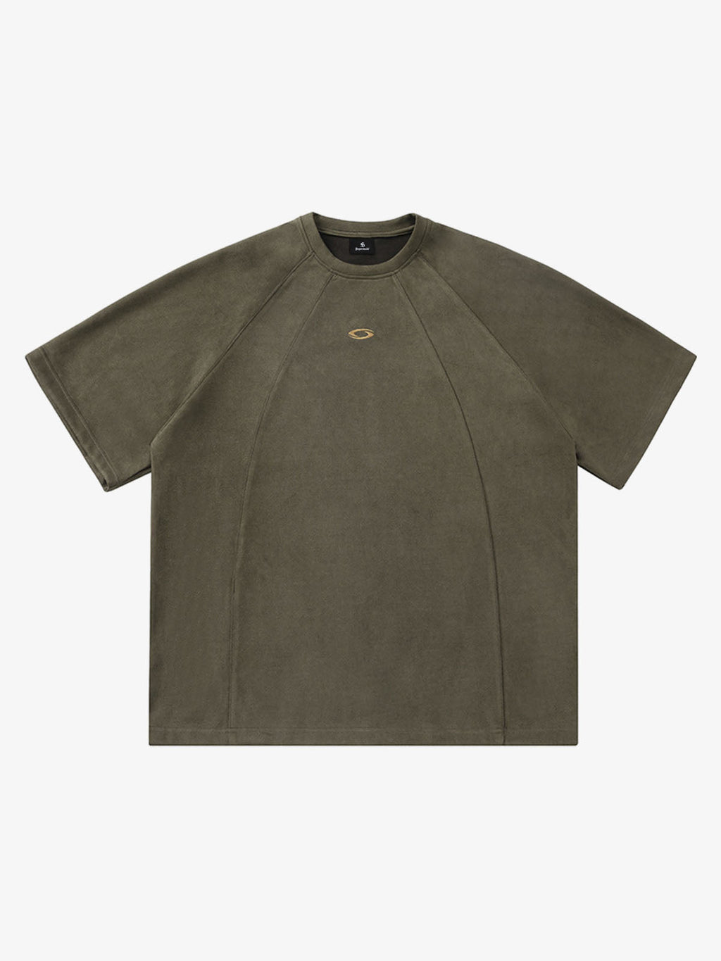 Suede Panel Raglan T-Shirt