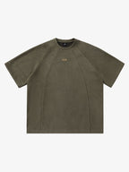 Suede Panel Raglan T-Shirt