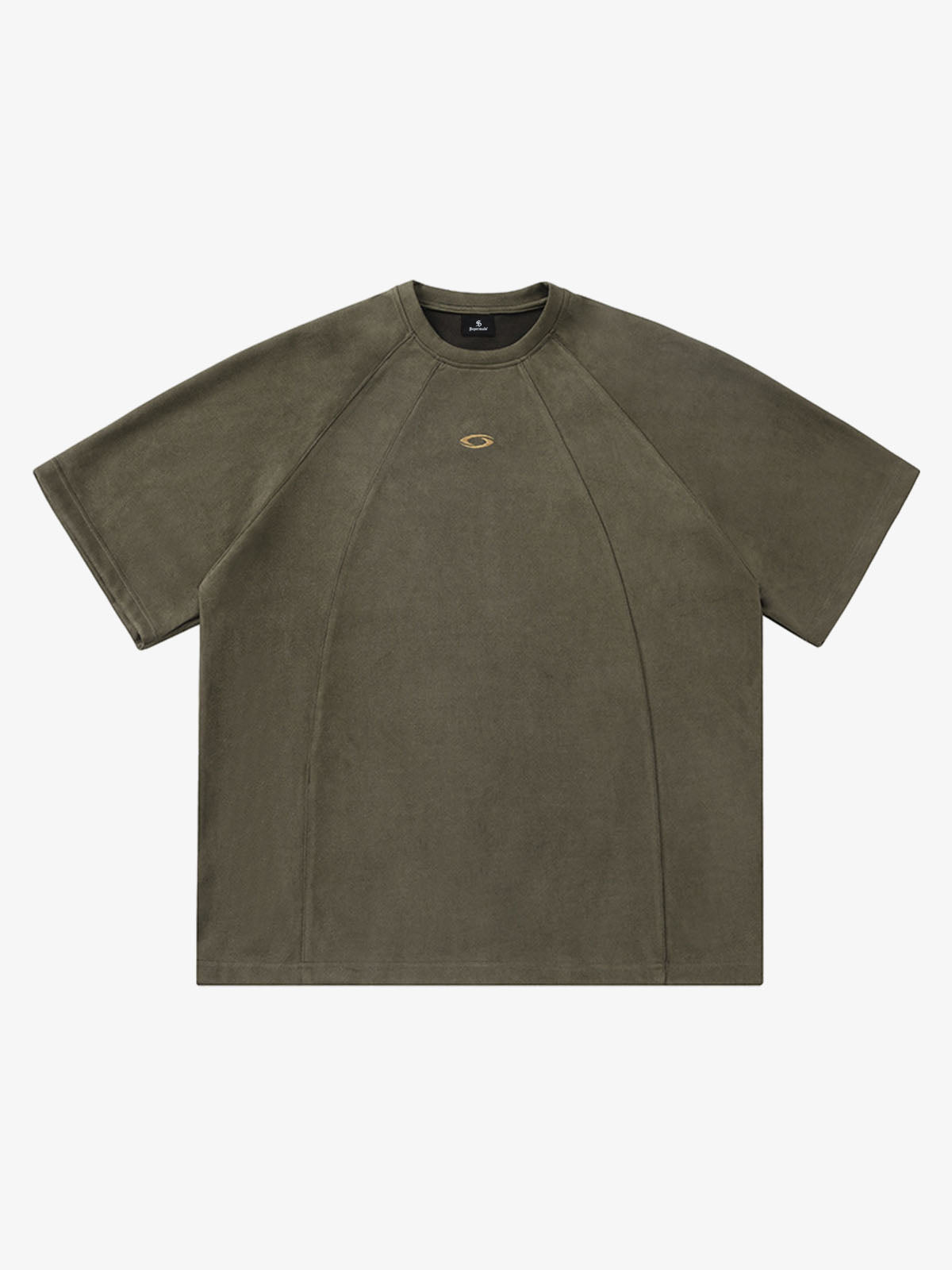Suede Panel Raglan T-Shirt