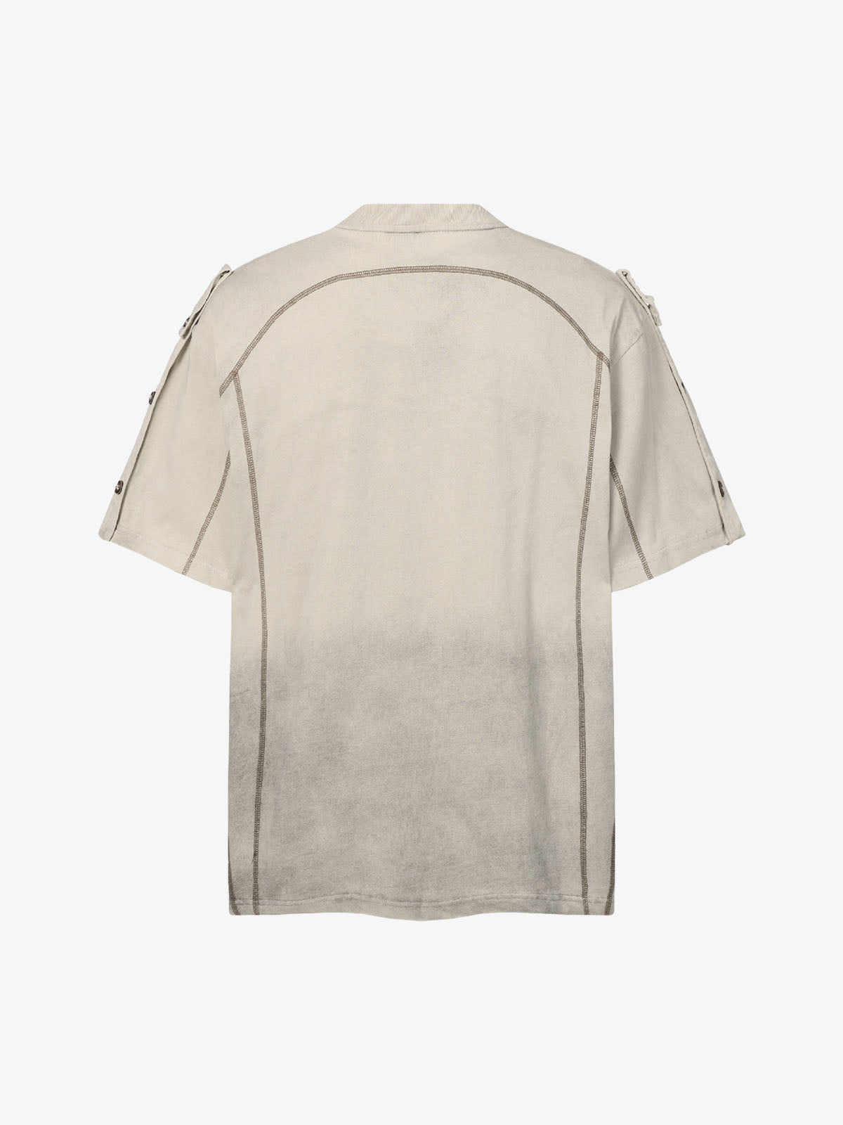 Vintage-Inspired Ombré Wash Henley Detail T-Shirt