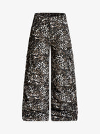 Leopard Print Cargo Wide Leg Pants