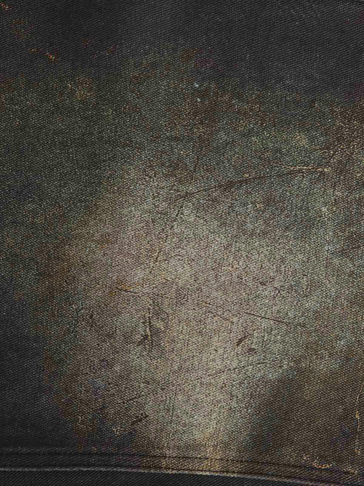 Washed Distressed Paint Effect Canvas Wide Leg Pants