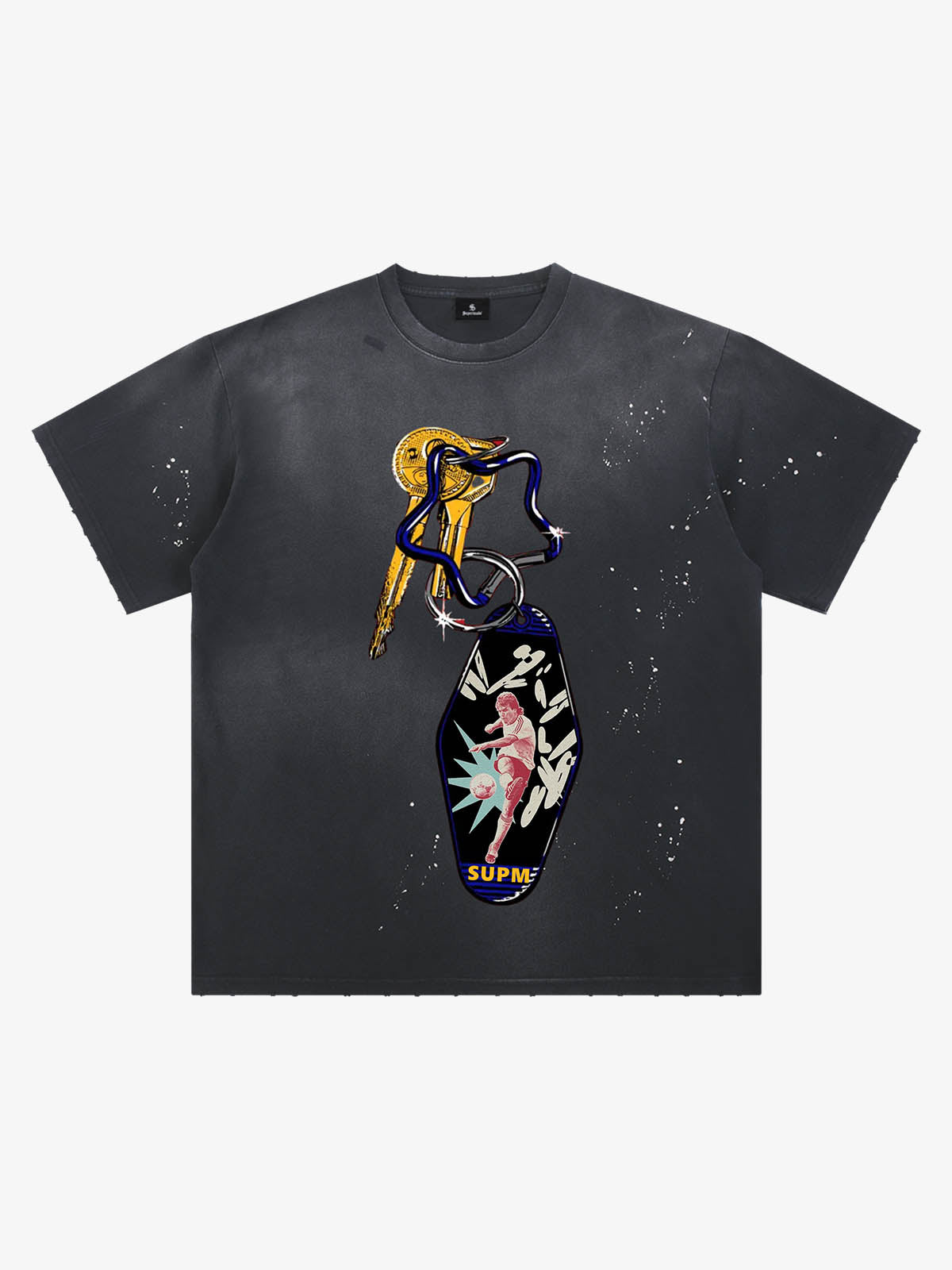 Vintage Keychain Graphic Soccer T-Shirt