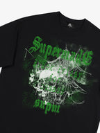 Gothic Skull Spiderweb Graphic T-Shirt