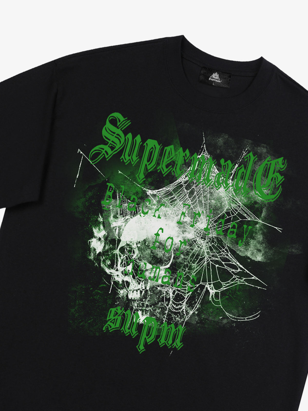 Gothic Skull Spiderweb Graphic T-Shirt