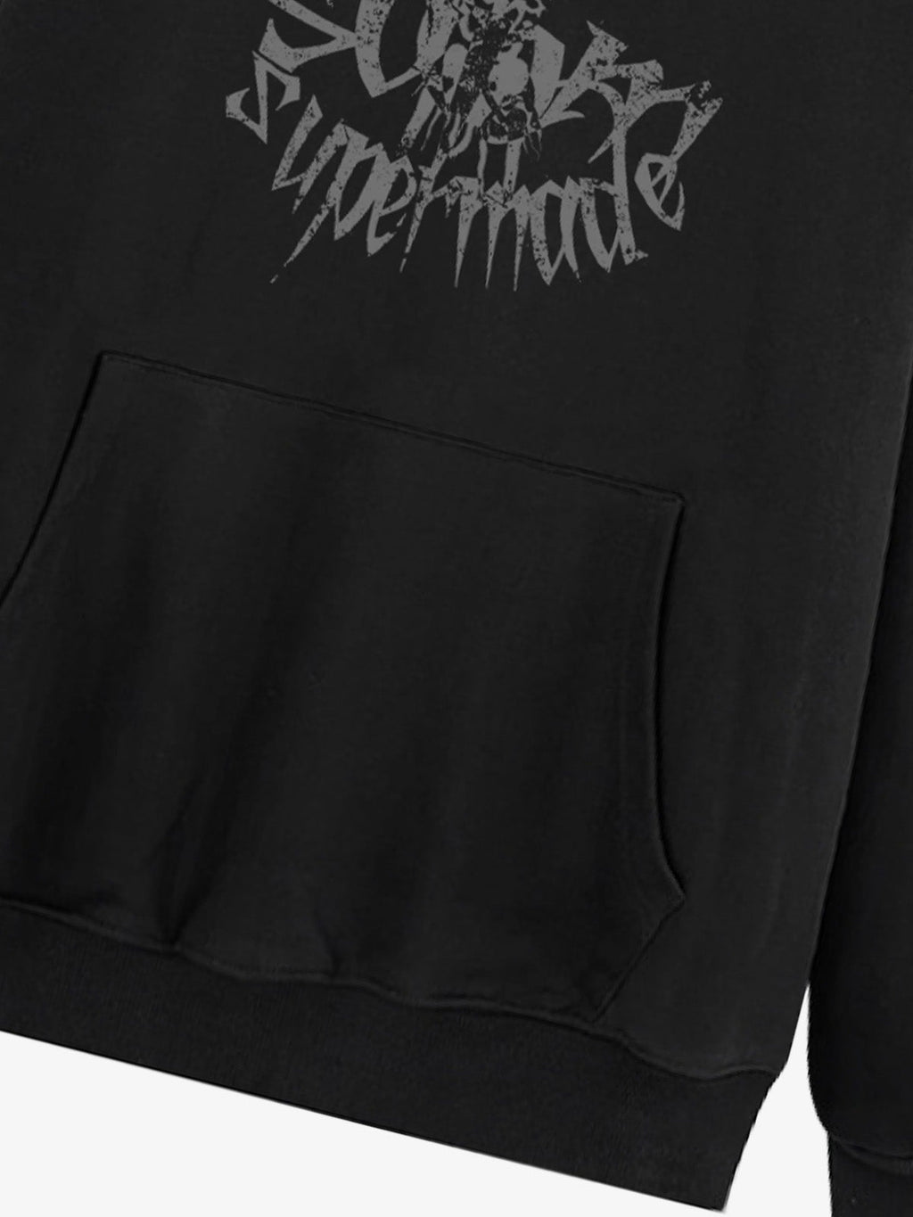 Gothic Devil Graphic Washed Hoodie