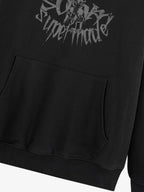 Gothic Devil Graphic Washed Hoodie