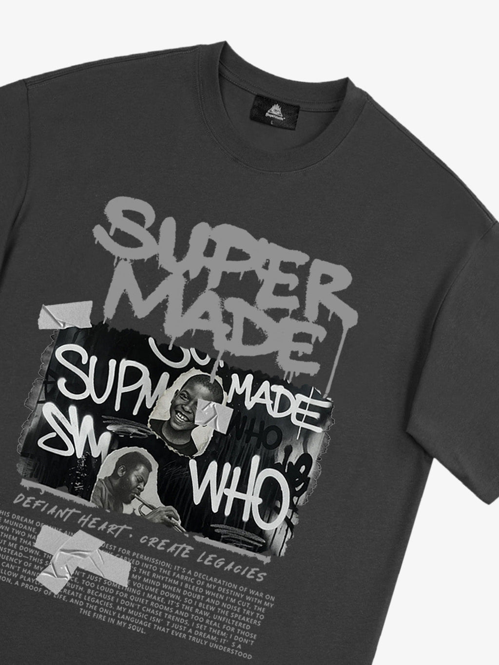 Streetwear Graffiti Character Collage Graphic T-Shirt
