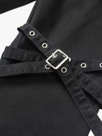 Technical Style Flared Cargo Casual Pants