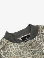 Vintage Leopard Print Bomber Jacket - 2540