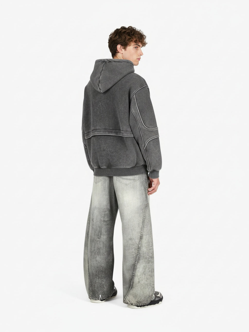 Vintage Heavy Distressed Washed Barrel Jeans