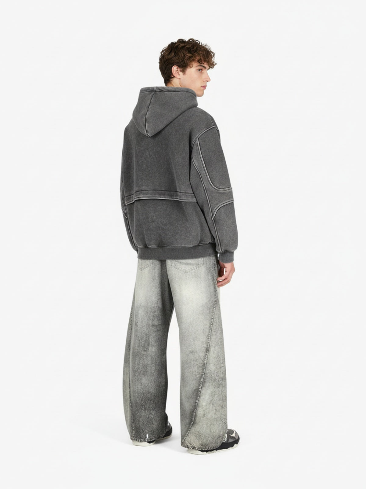 Vintage Heavy Distressed Washed Barrel Jeans