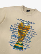 Washed World Cup Trophy Multi-Language Graphic T-Shirt