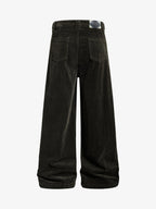 Pleated Corduroy Wide Leg Pants