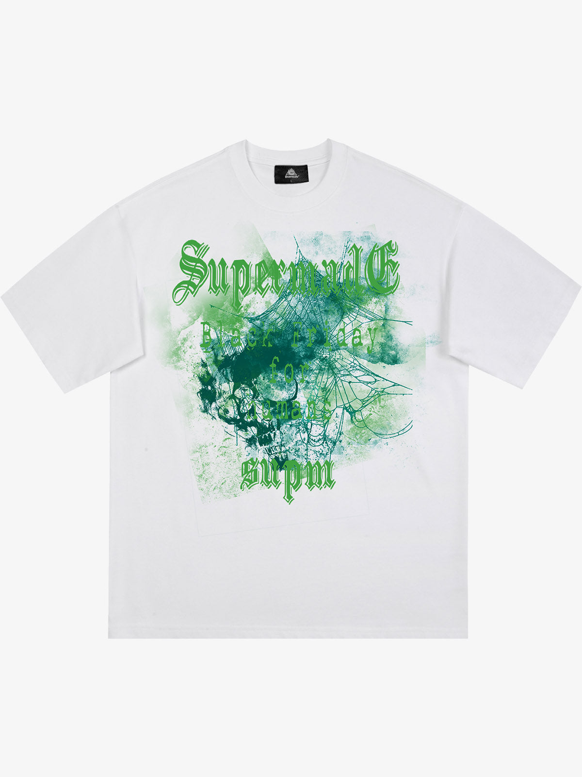 Gothic Skull Spiderweb Graphic T-Shirt