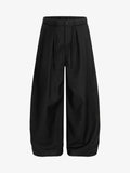 Pleated Drawstring Scimitar Track Pants