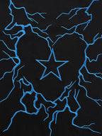 Heavy Embroidery Lightning Heart Print T-Shirt