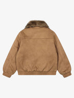 Vintage Distressed Deconstructed Faux Fur Collar Jacket