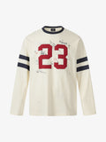 Vintage Distressed 23 Patch Graffiti Print Long Sleeve T-Shirt