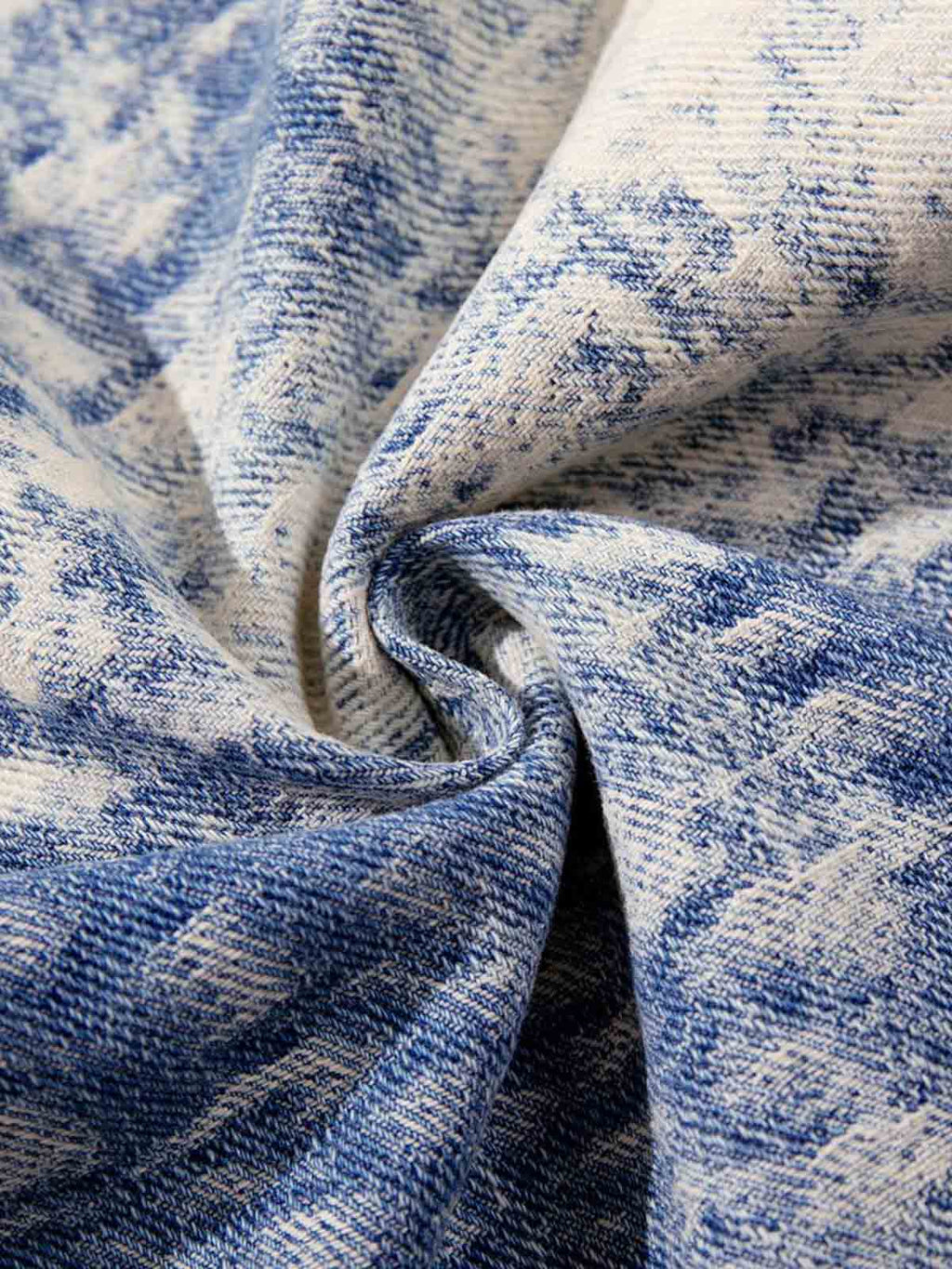 Cloud Texture Jacquard Effect Wide-Leg Jeans