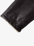 Vintage Shearling Collar Quilted Leather Jacket