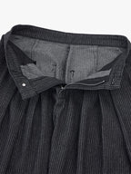 Vintage Pinstripe Pleated Wide-Leg Barrel Pants