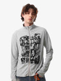 Retro Punk Print Knit Cardigan Long Sleeve Top
