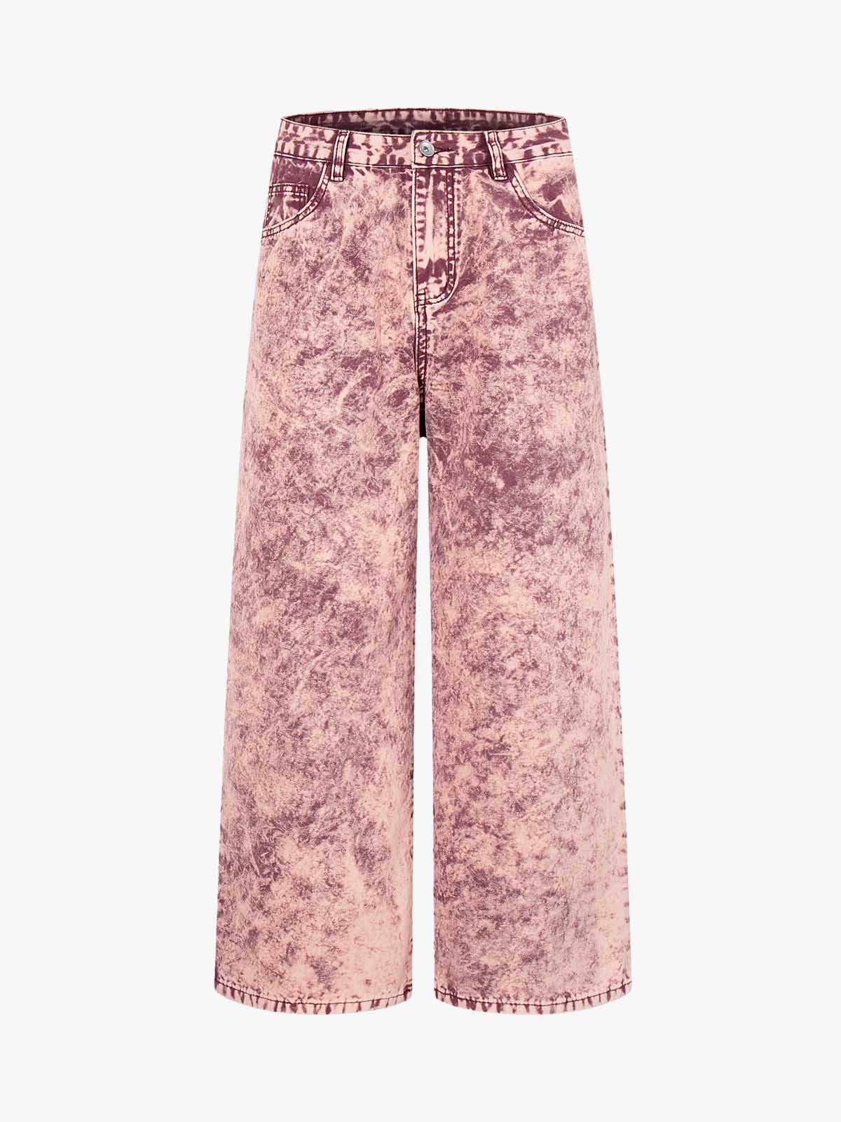 Purple Tie-Dye Finish Acid Wash Jeans