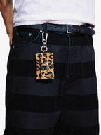 Streetwear Star Emblem Leather&Leopard Keychain Card Holder