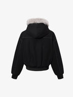 Faux Fur Hooded Padded Bomber Jacket