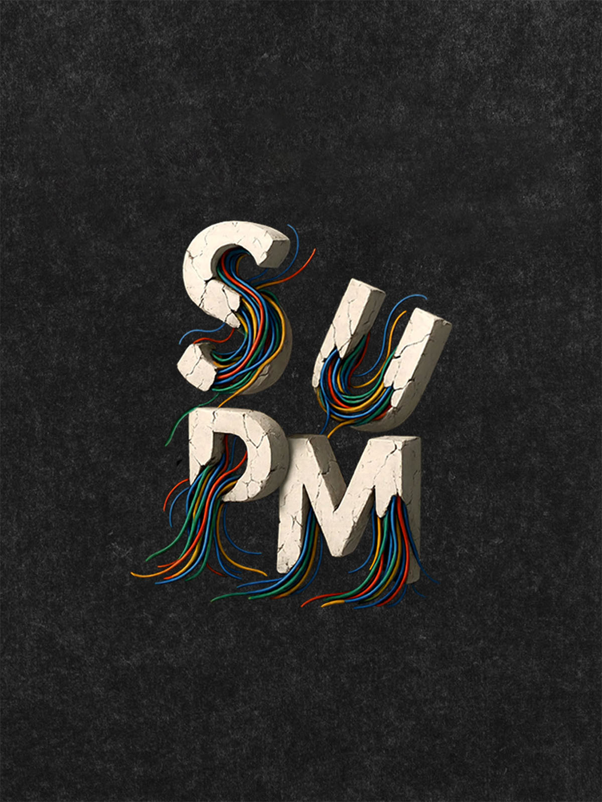 SPMD Letter Cable Graphic T-Shirt